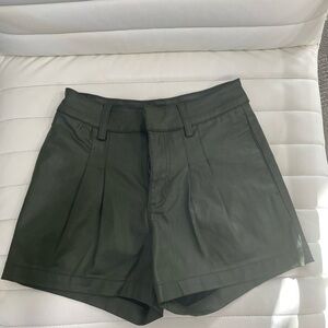 Kut from the Kloth High Waist Dark Green Shorts
